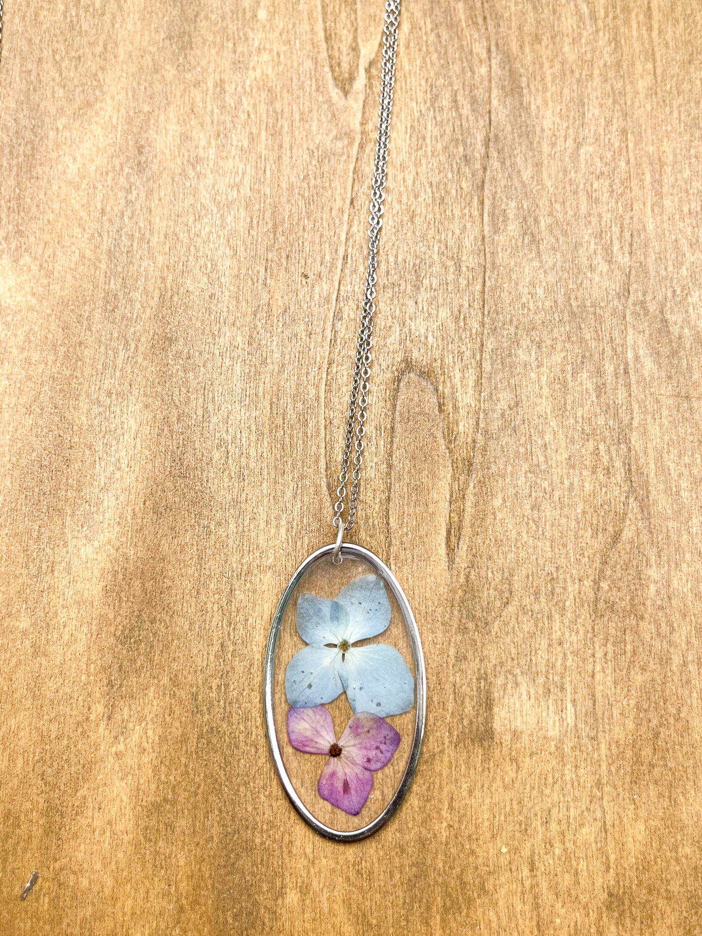 Silver Hydrangea Necklace