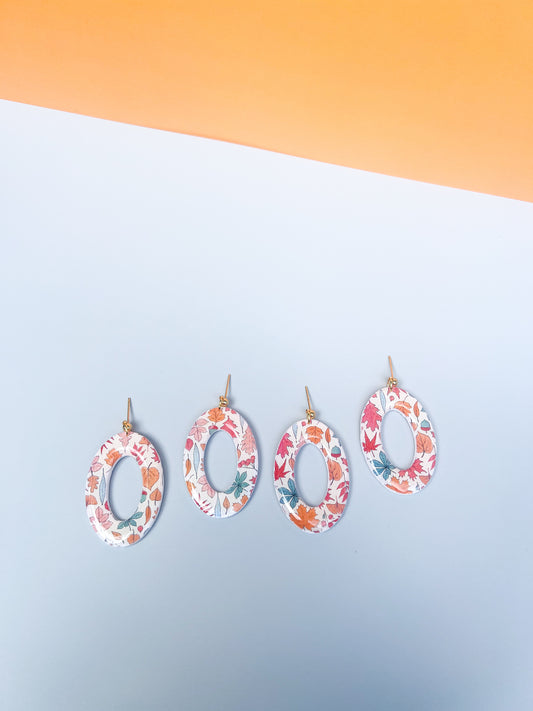 Large Pastel Fall Leaves Earrings