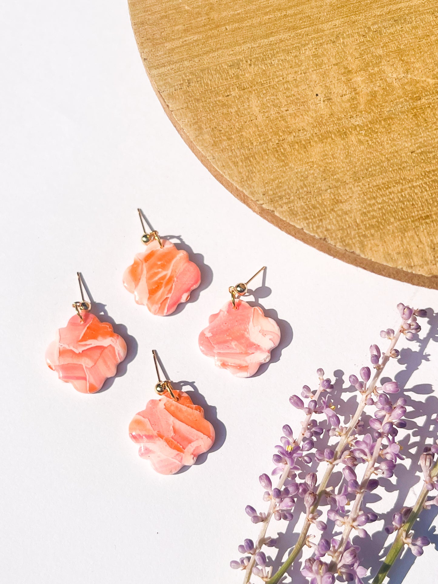 Peach Tile Earrings