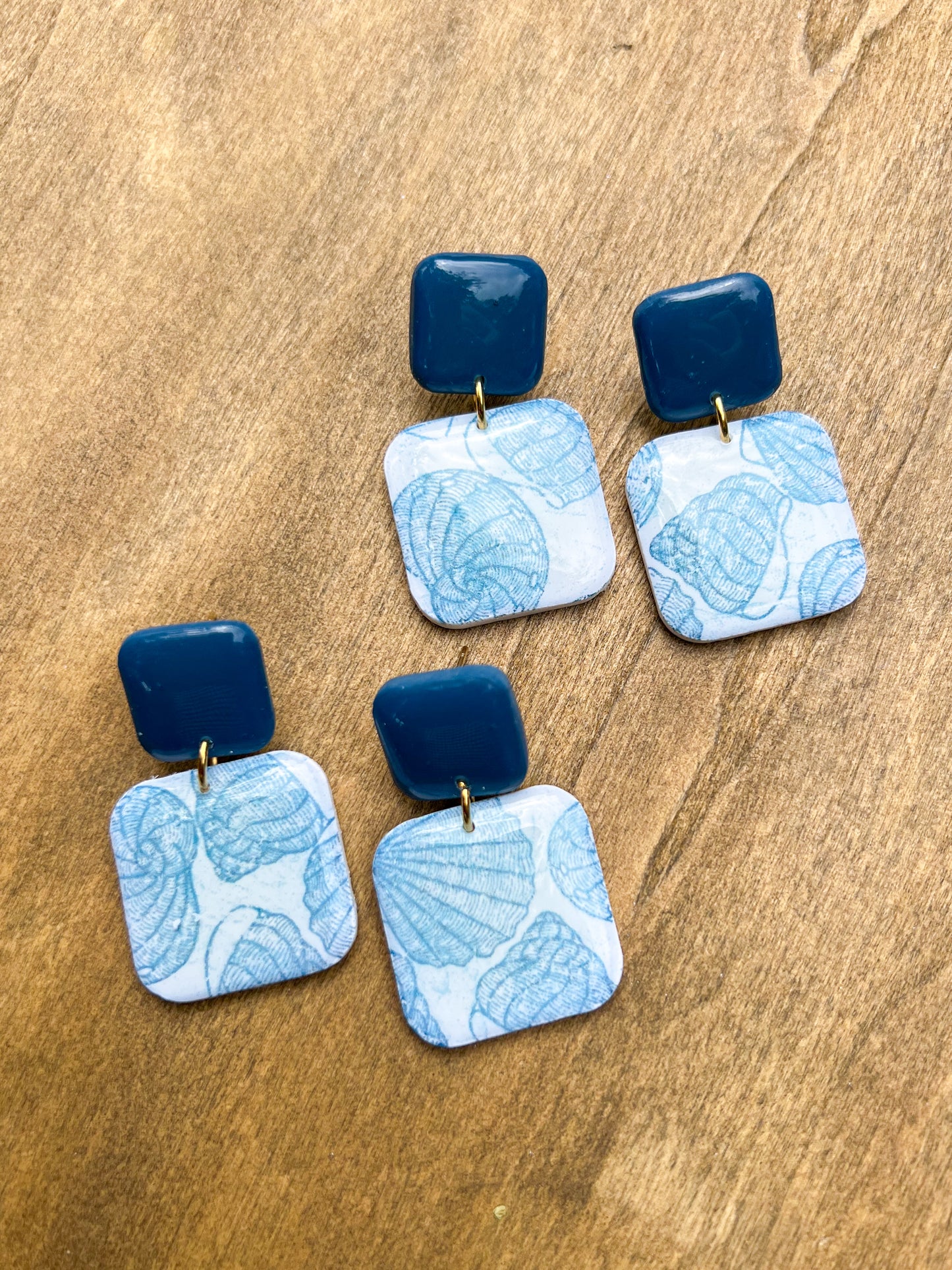 Coastal Charm Square Earrings