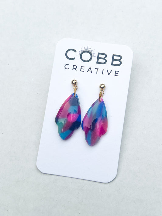 Rainbow Relic Scallop Earrings