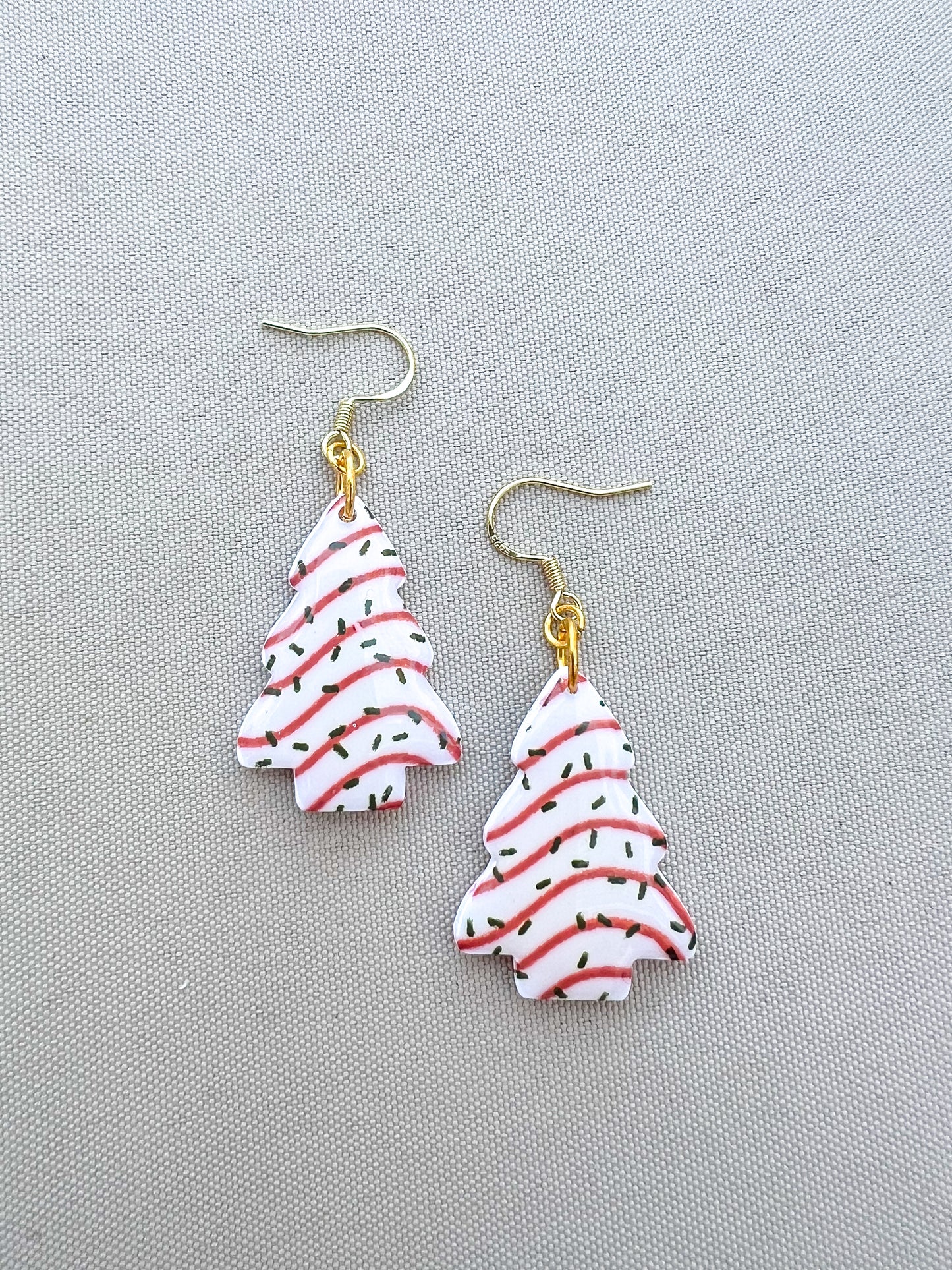 Christmas Tree Cake Hook Earrings