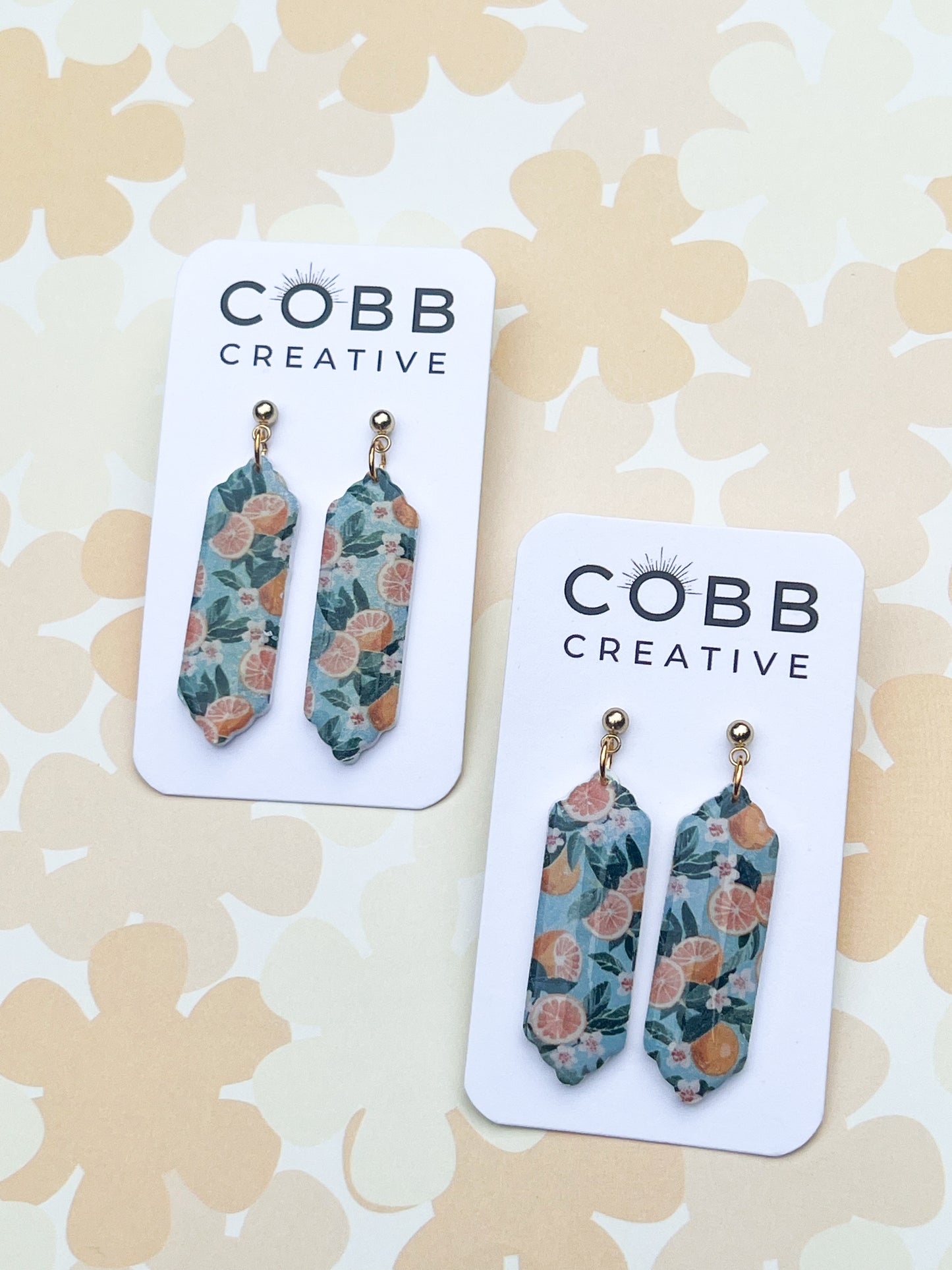 Orange Grove Long Drop Earrings