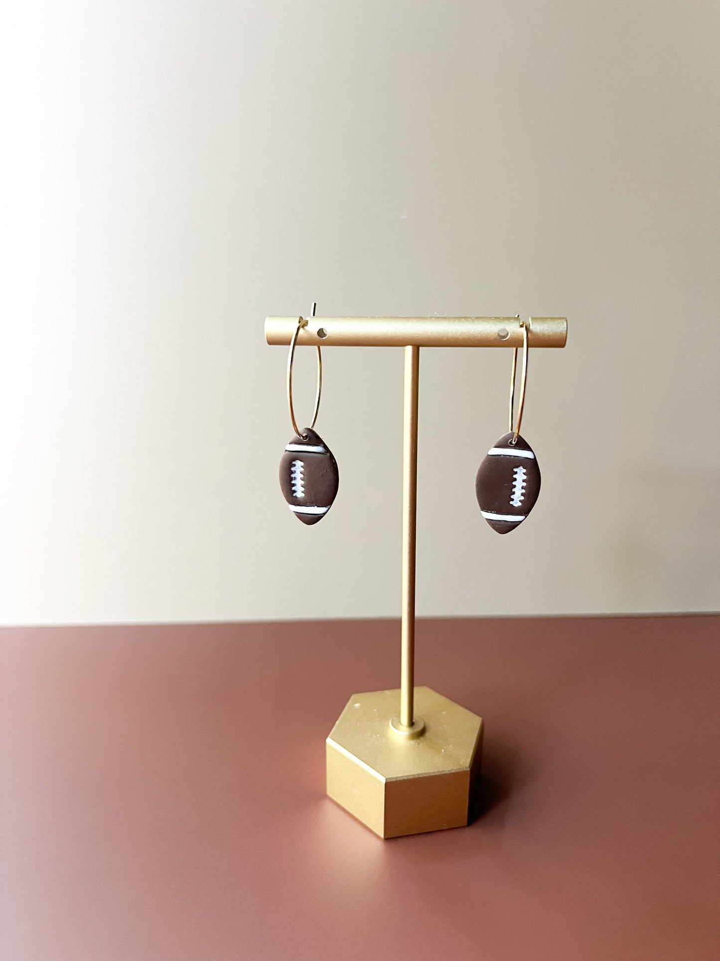 Football Hoop Earrings
