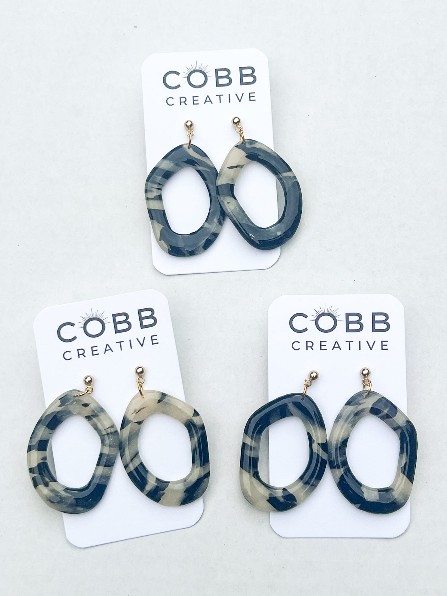 Midnight Marble Blair Earrings