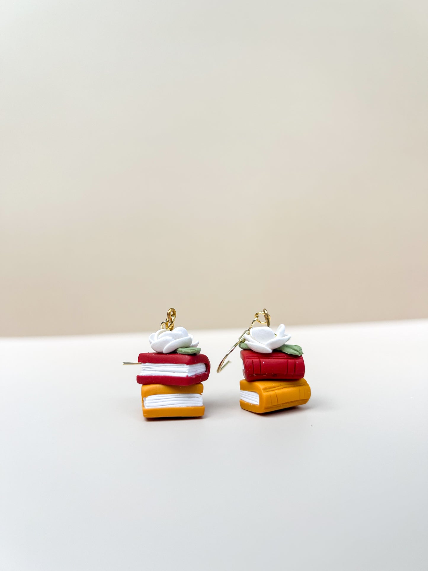 Fall Book Stack Hook Earrings