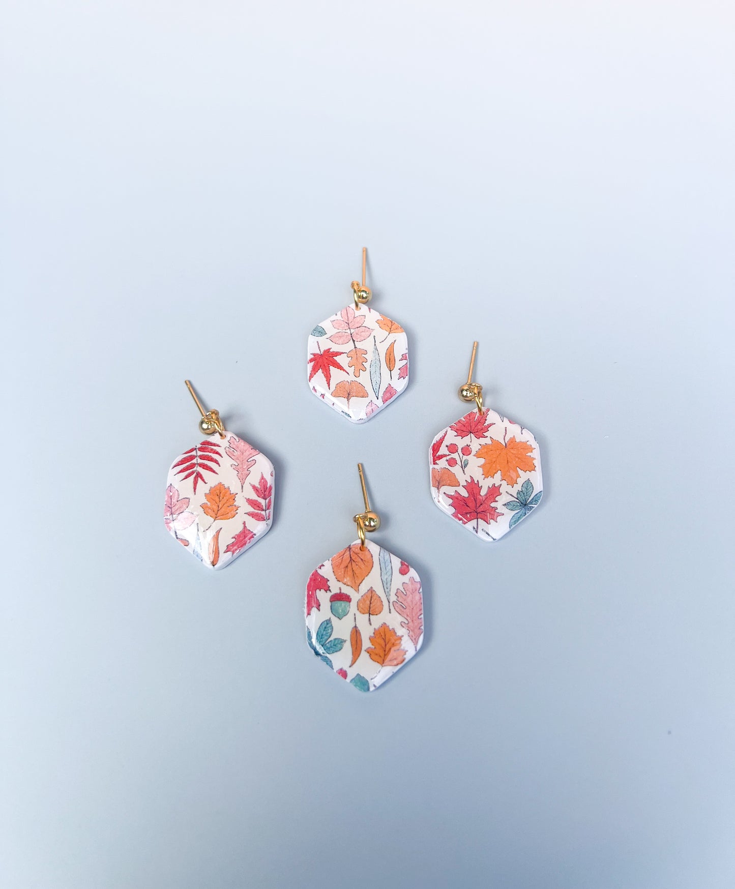 Pastel Fall Leaves Earrings