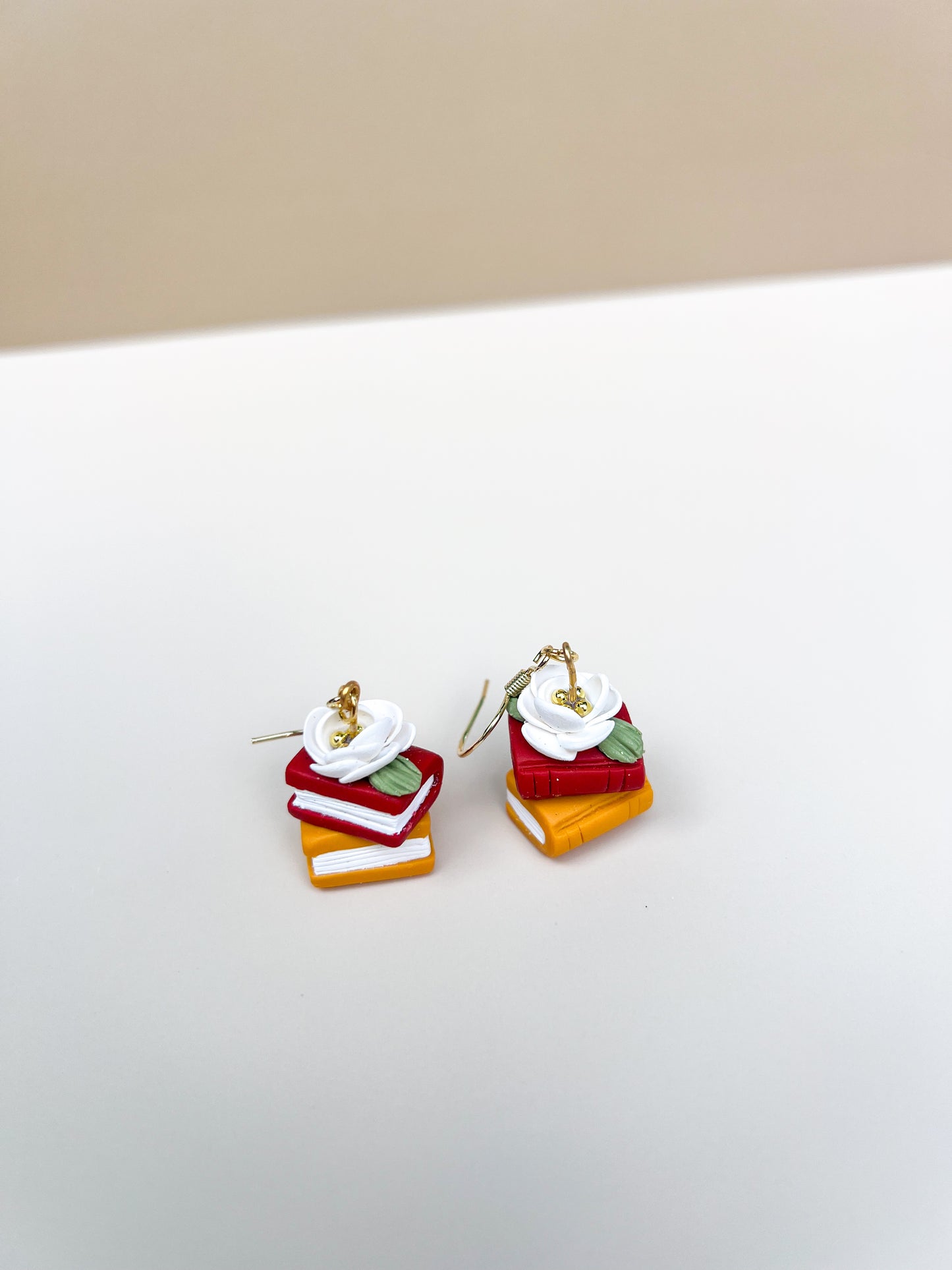 Fall Book Stack Hook Earrings