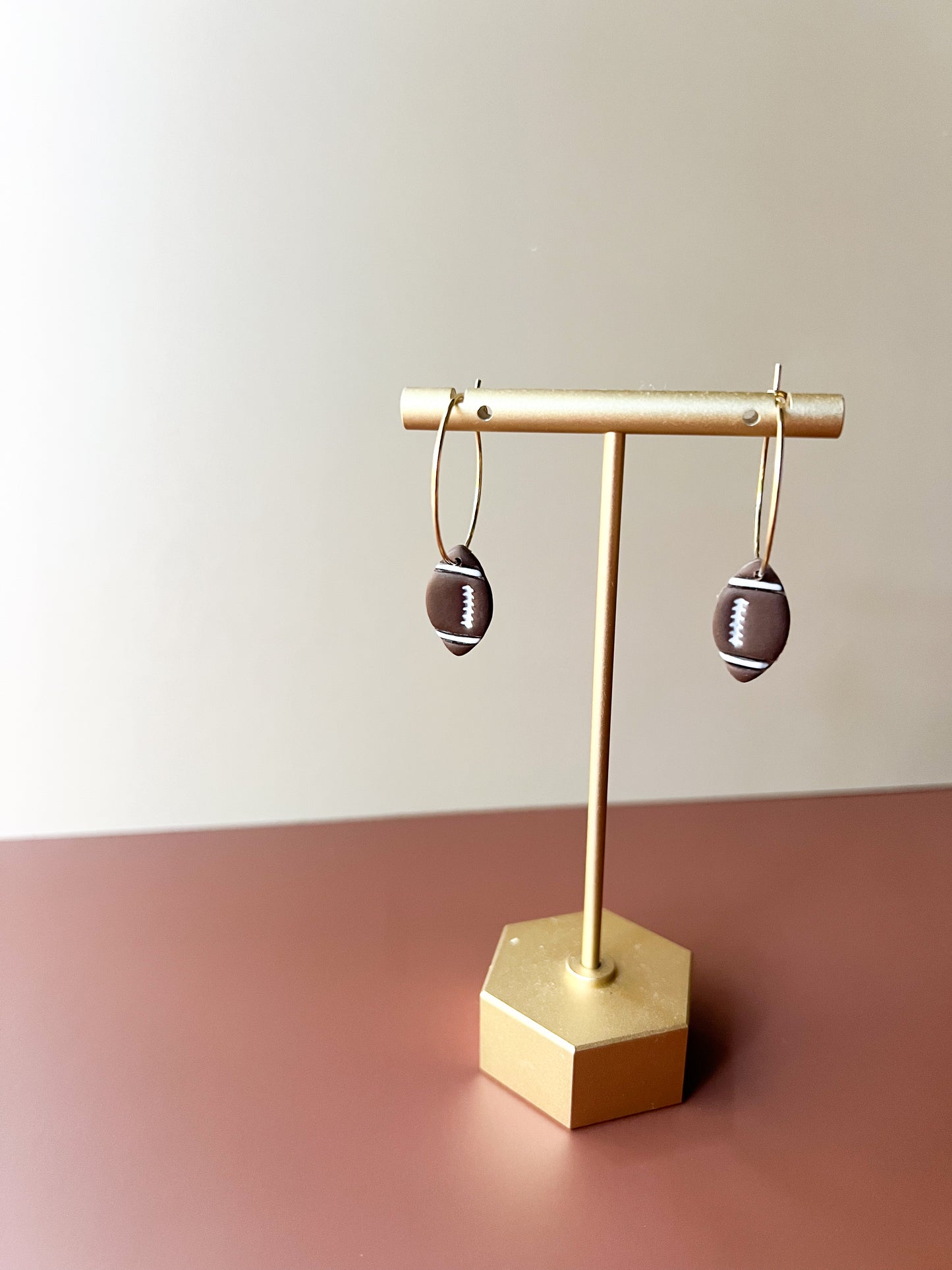 Football Hoop Earrings