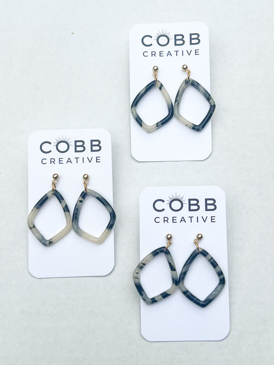 Midnight Marble Earrings