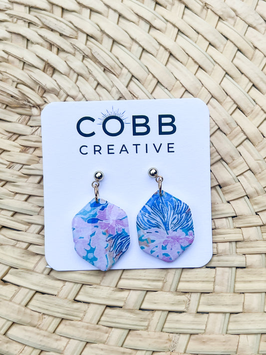 Color Me Coastal Hexagon Earrings