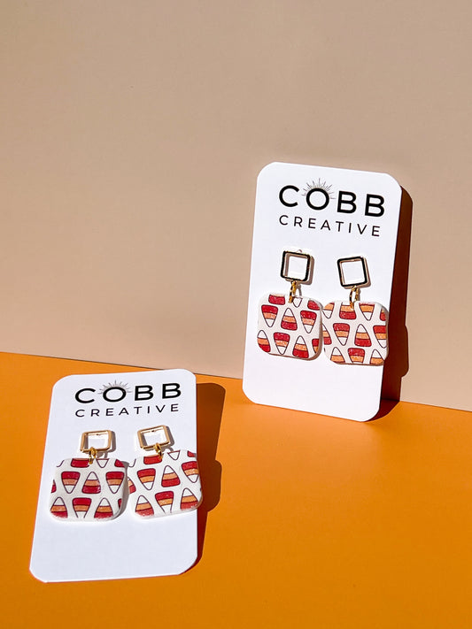 Candy Corn Square Earrings