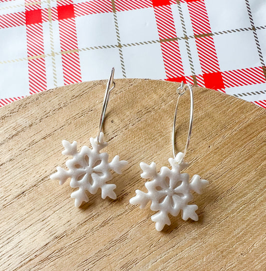 Snowflake Hoop Earrings