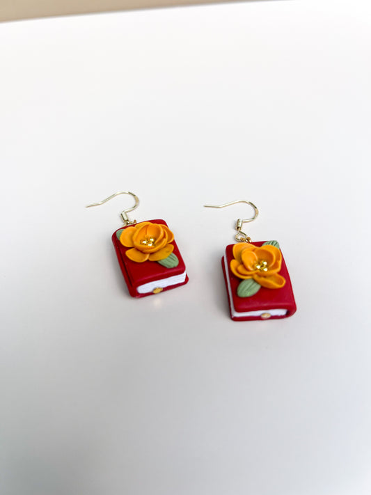 Floral Book Hook Earrings