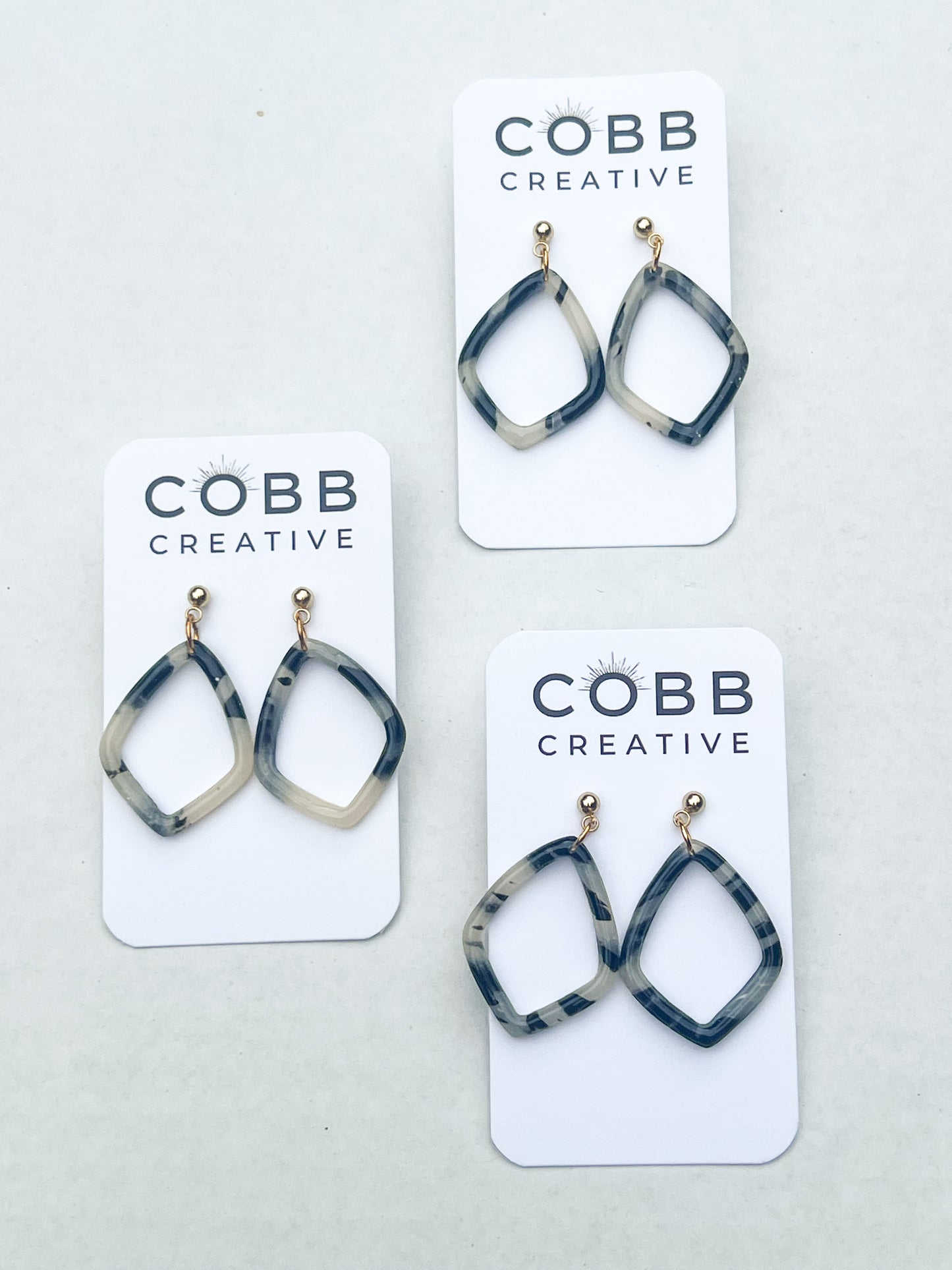 Midnight Marble Earrings