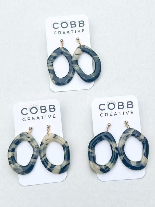 Midnight Marble Blair Earrings