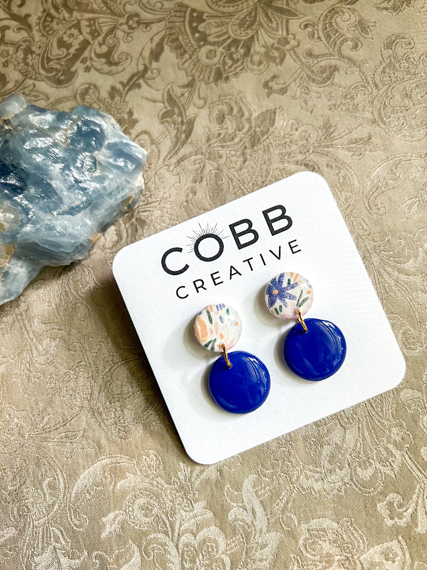 Azure Bloom Round Earrings