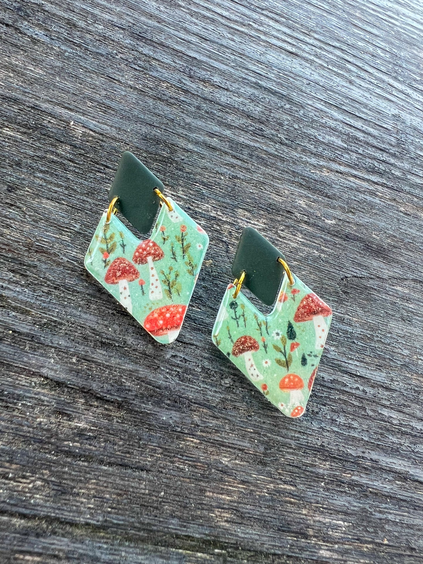 Mushroom Forest Drop Earrings