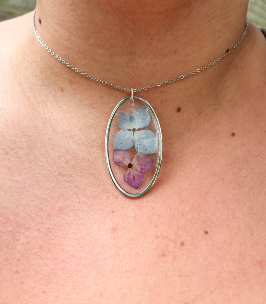 Silver Hydrangea Necklace