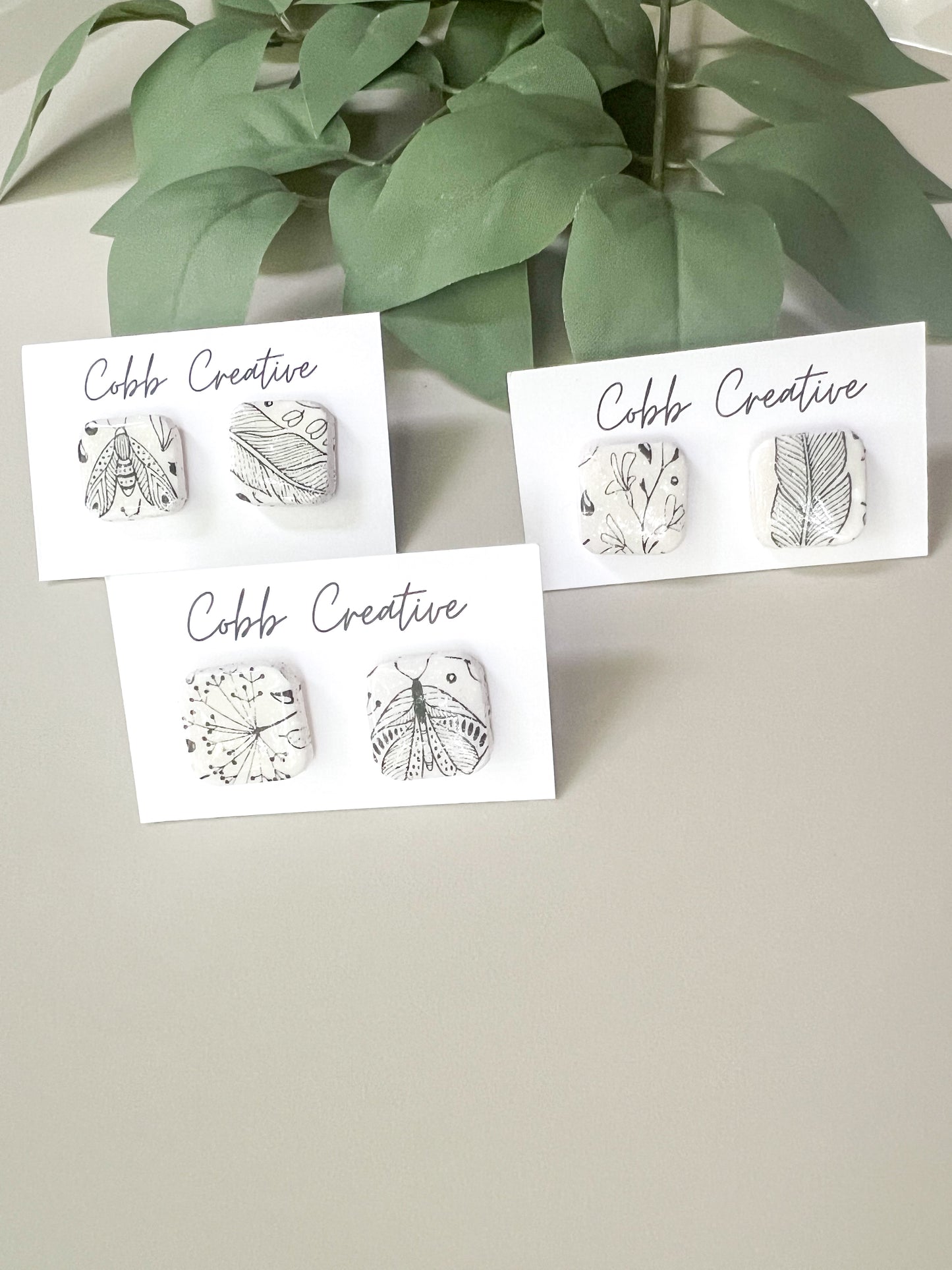 Garden Square Stud Earrings