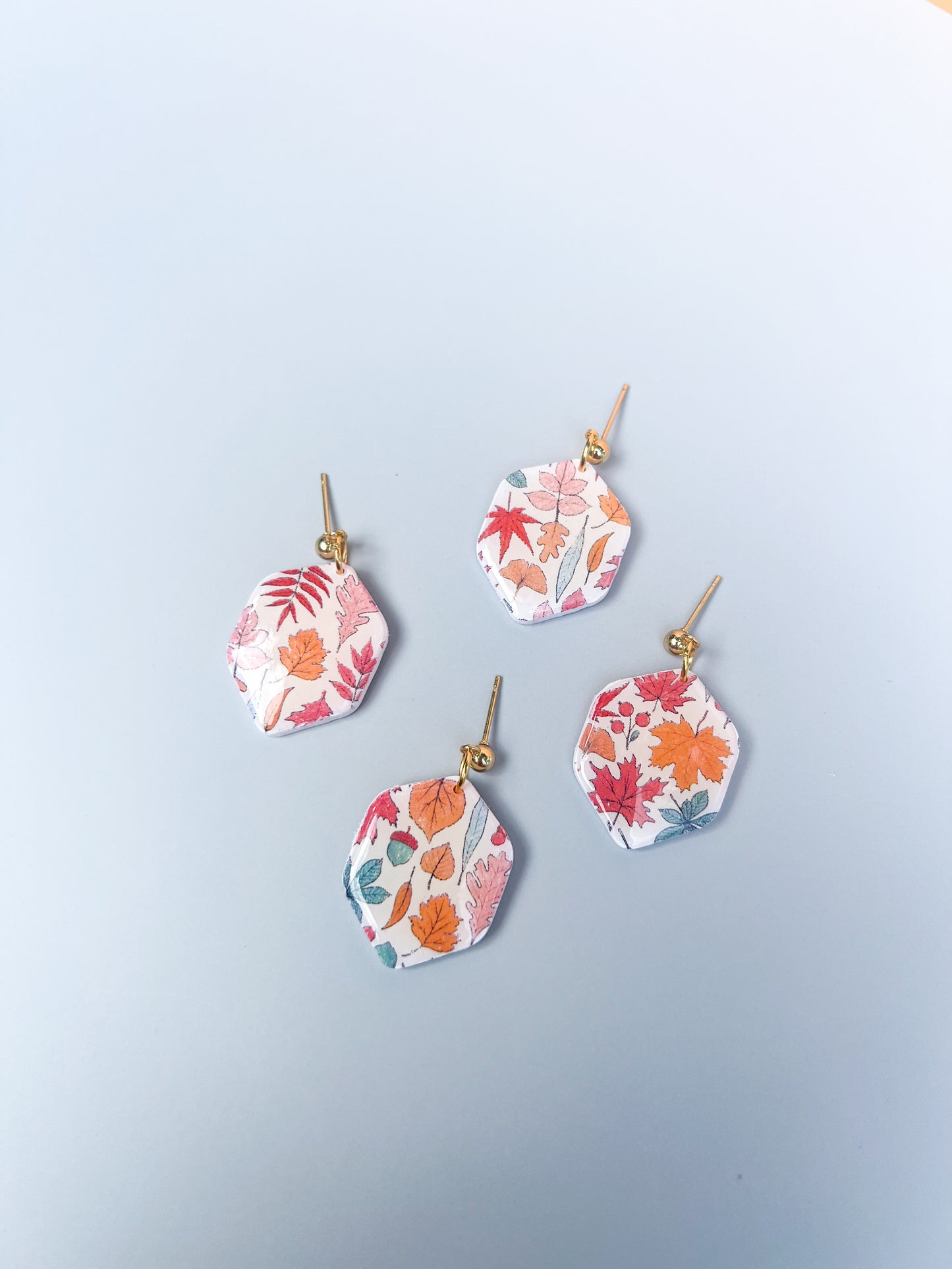 Pastel Fall Leaves Earrings
