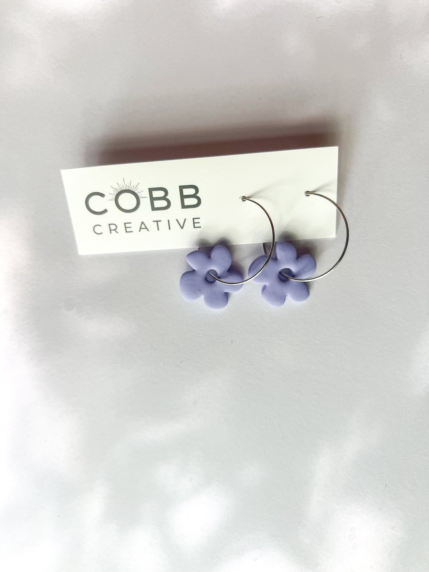 Spring Flower Hoop Earrings