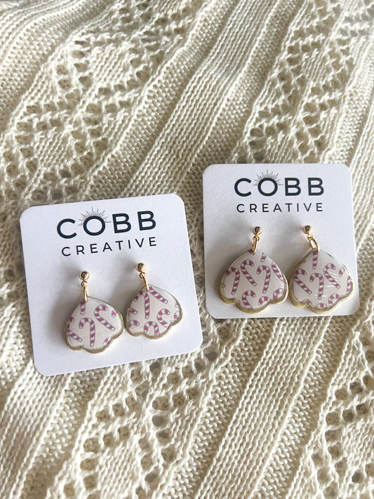 Candy Cane Scalloped Earrings