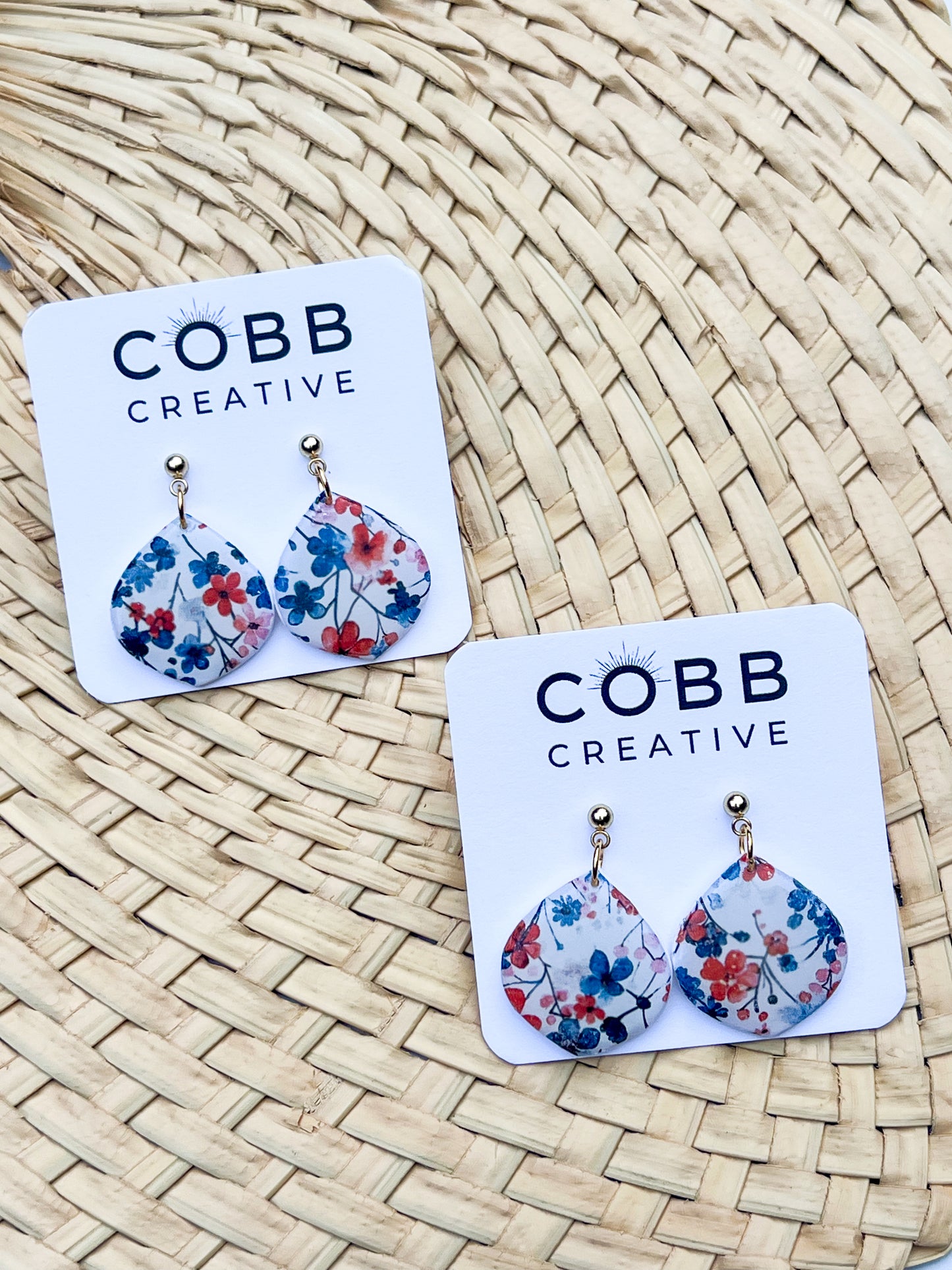 Painted Petals Dew Drop Earrings