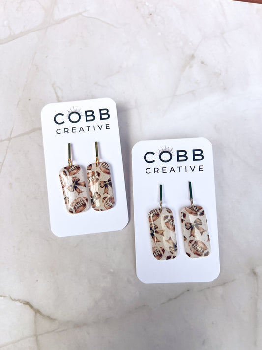 Footballs & Bows Earrings