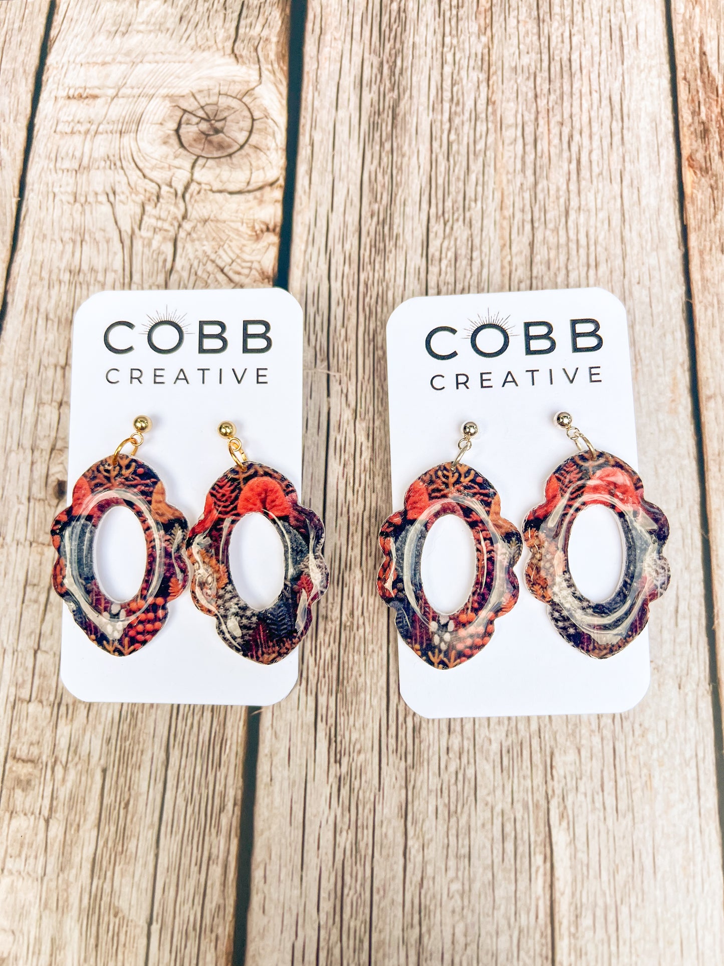 Fall Forest Scallop Drop Earrings