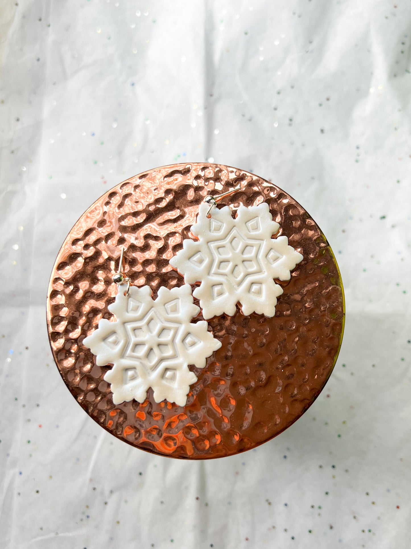 Large Snowflake Drop Earrings