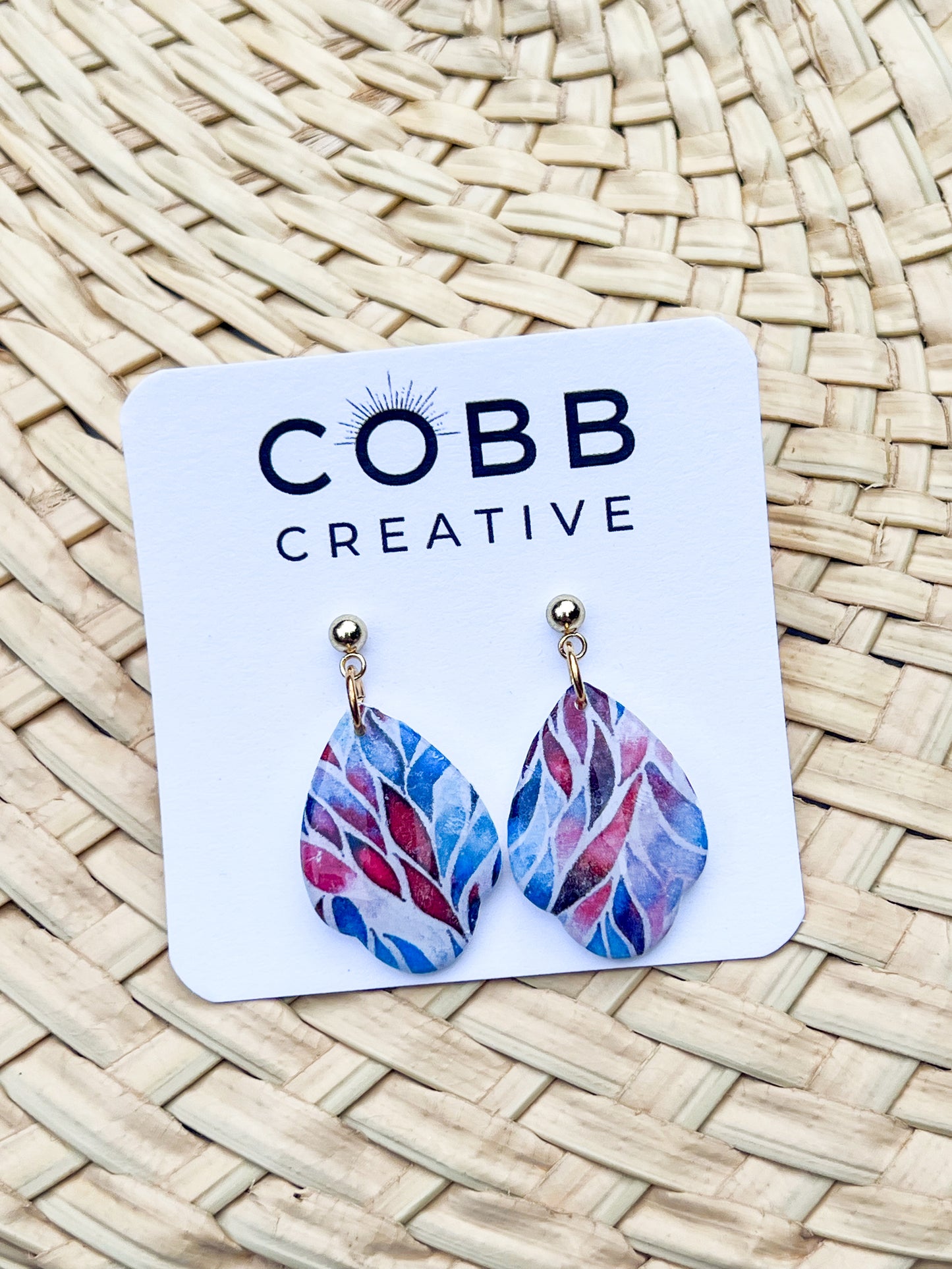 Fragmented Colors Scallop Earrings