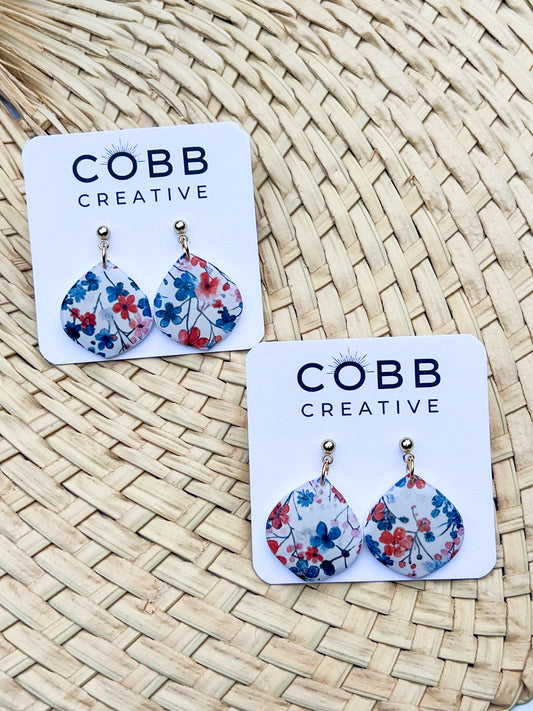 Painted Petals Dew Drop Earrings