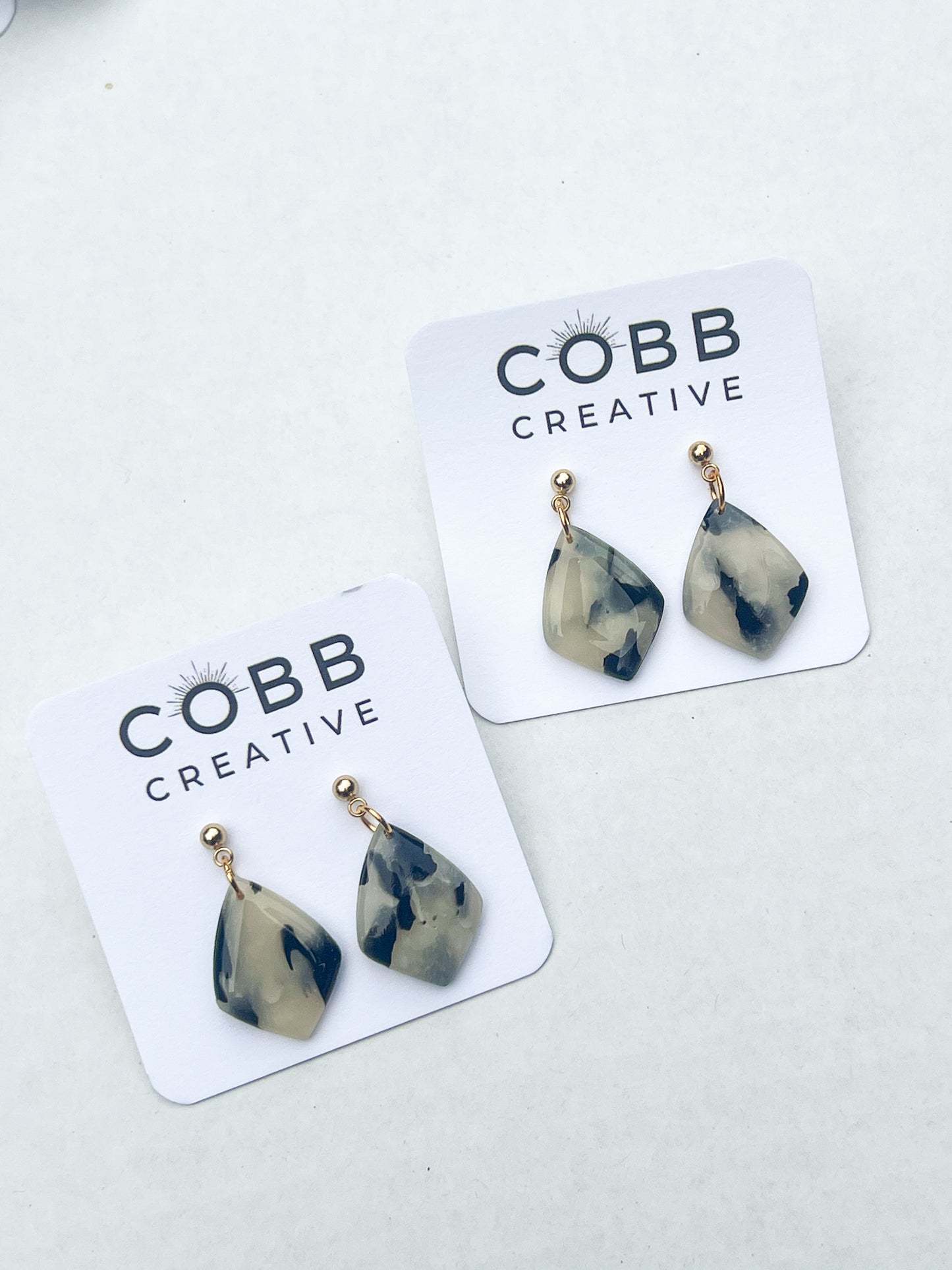 Midnight Marble Small Earrings