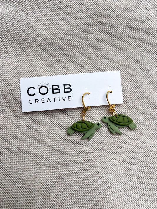 Sea Turtle Leverback Earrings