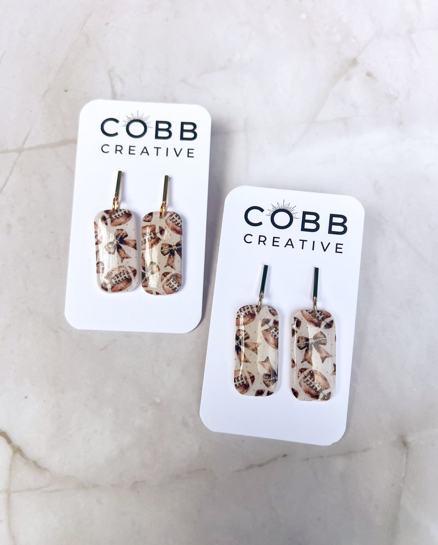 Footballs & Bows Earrings