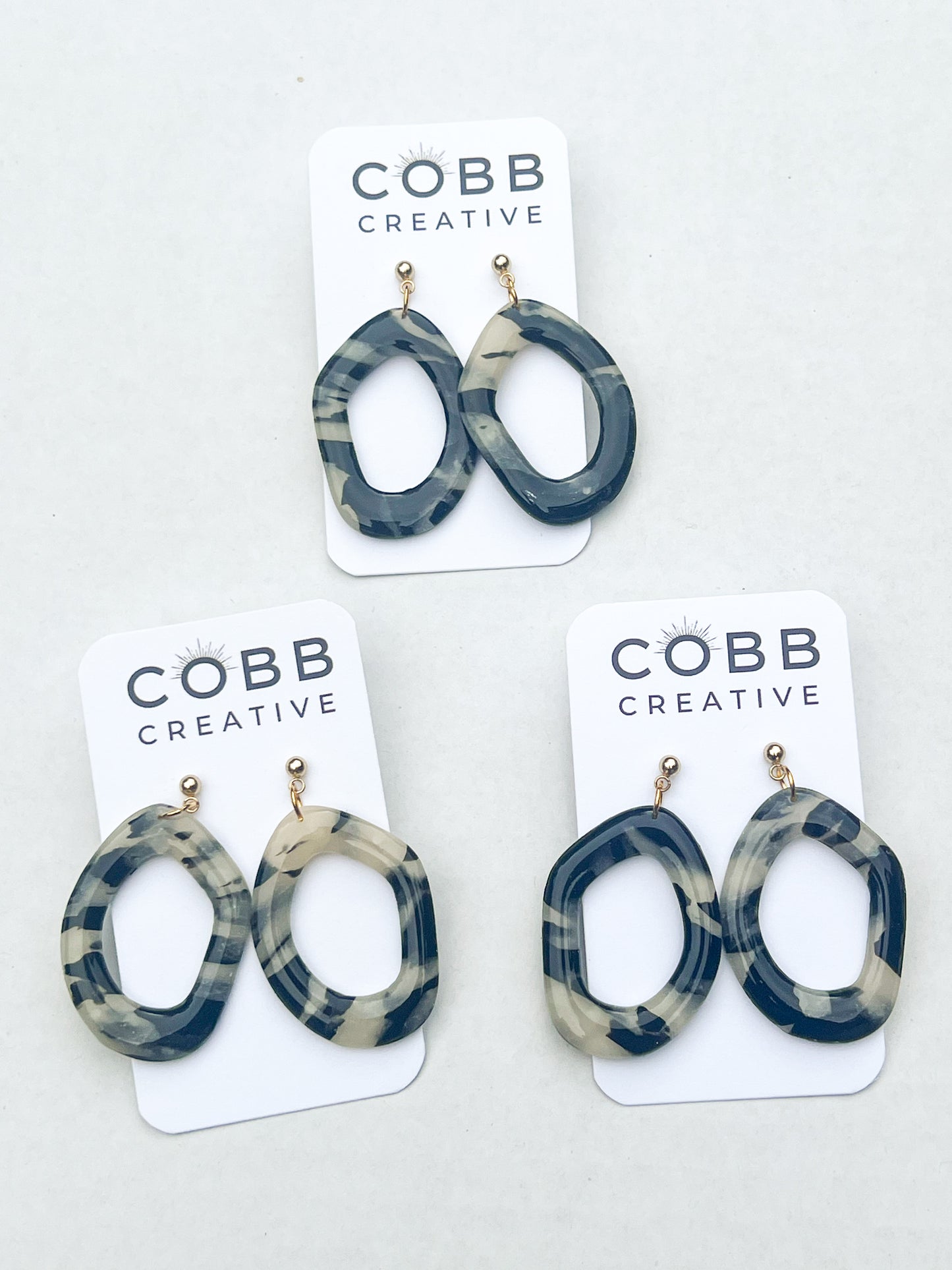 Midnight Marble Blair Earrings
