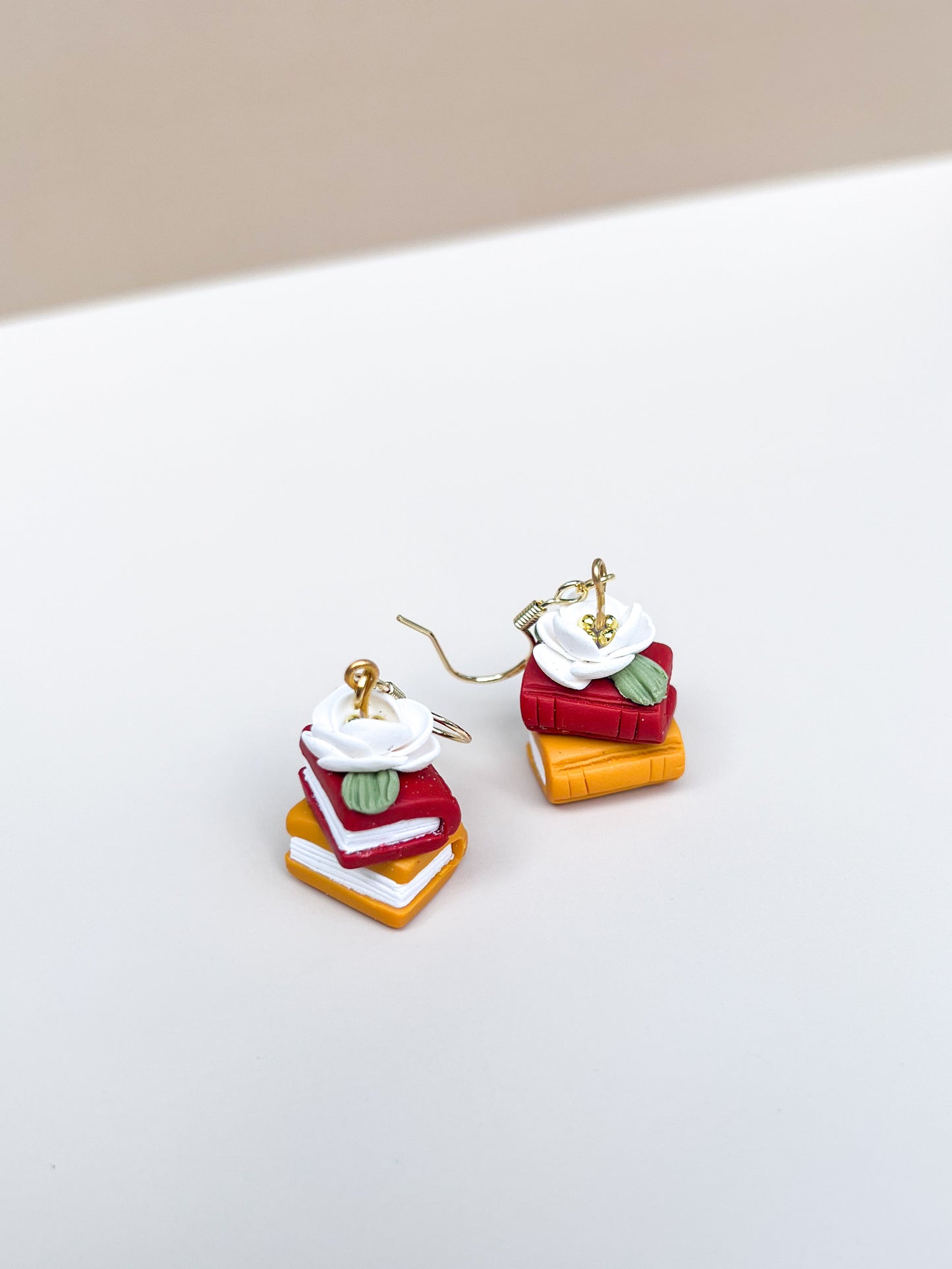 Fall Book Stack Hook Earrings
