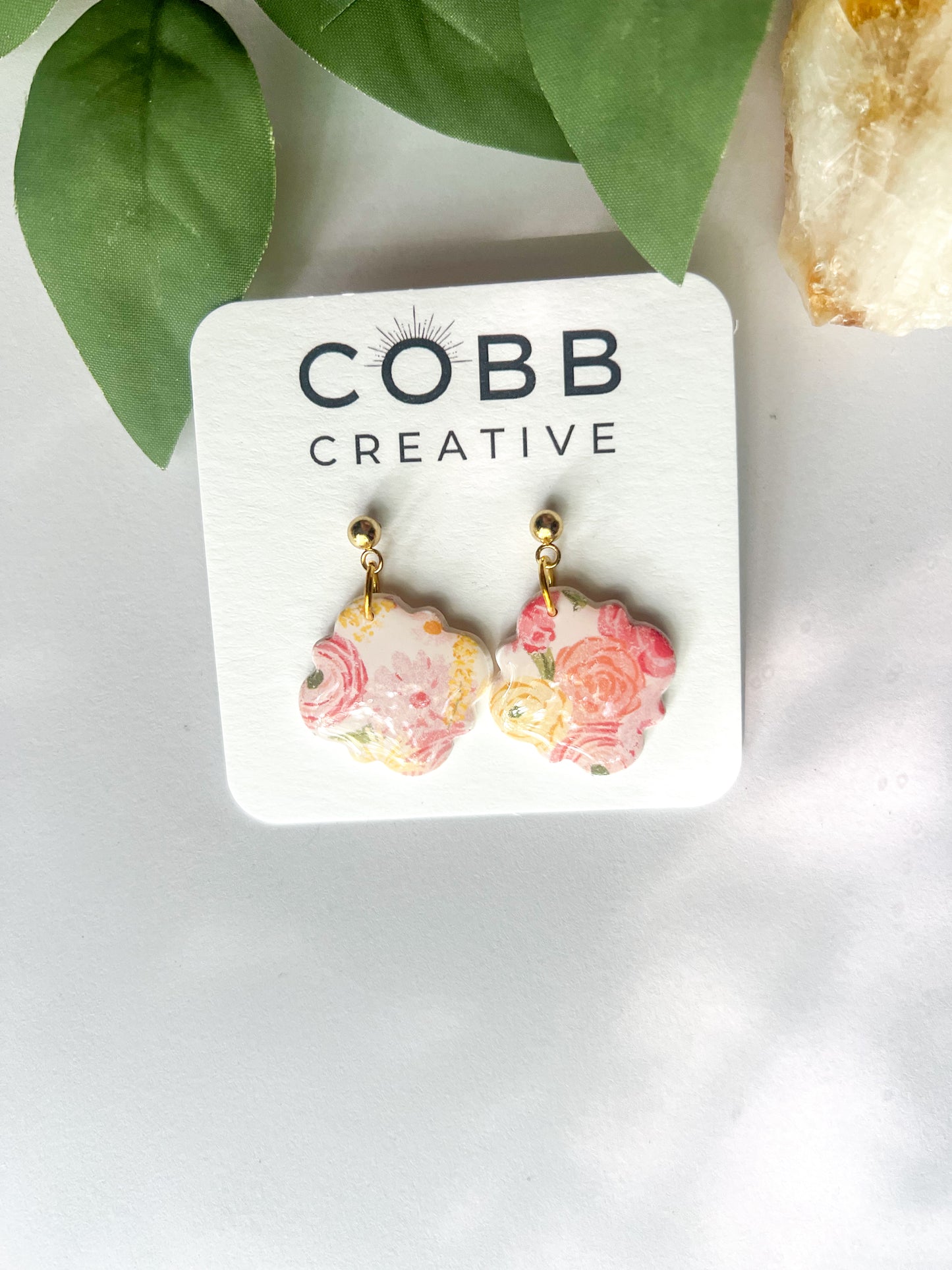 Petal Blush Tile Earrings