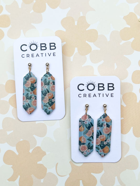 Orange Grove Long Drop Earrings