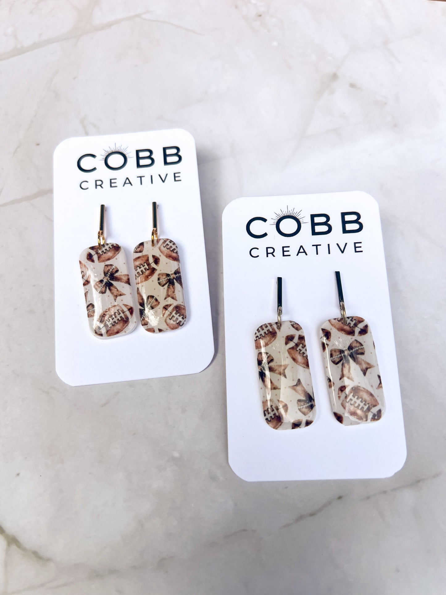 Footballs & Bows Earrings