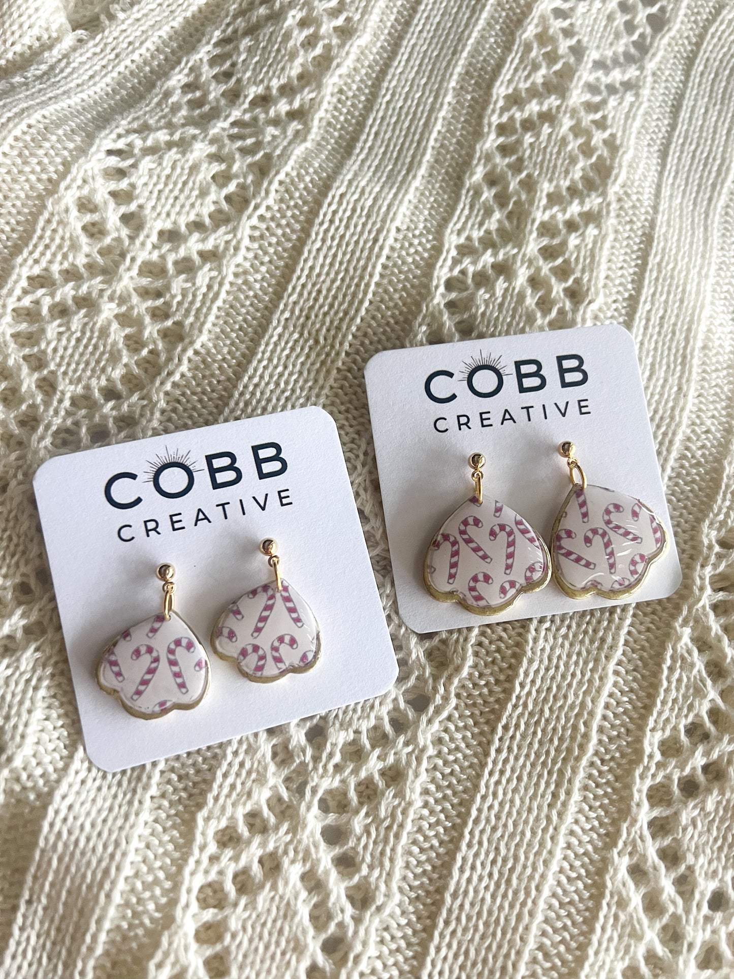 Candy Cane Scalloped Earrings