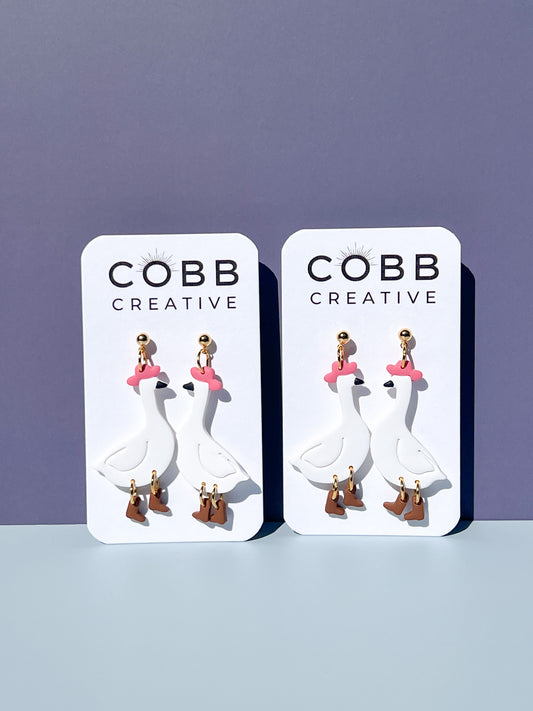 Goose in Boots Earrings