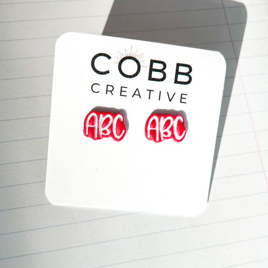 ABC Stud Earrings