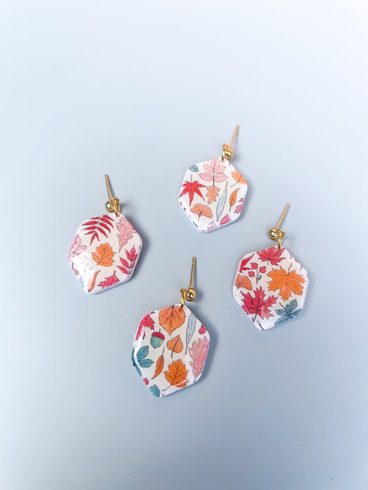 Pastel Fall Leaves Earrings