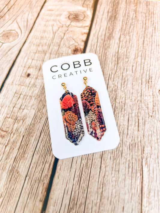 Fall Forest Long Drop Earrings