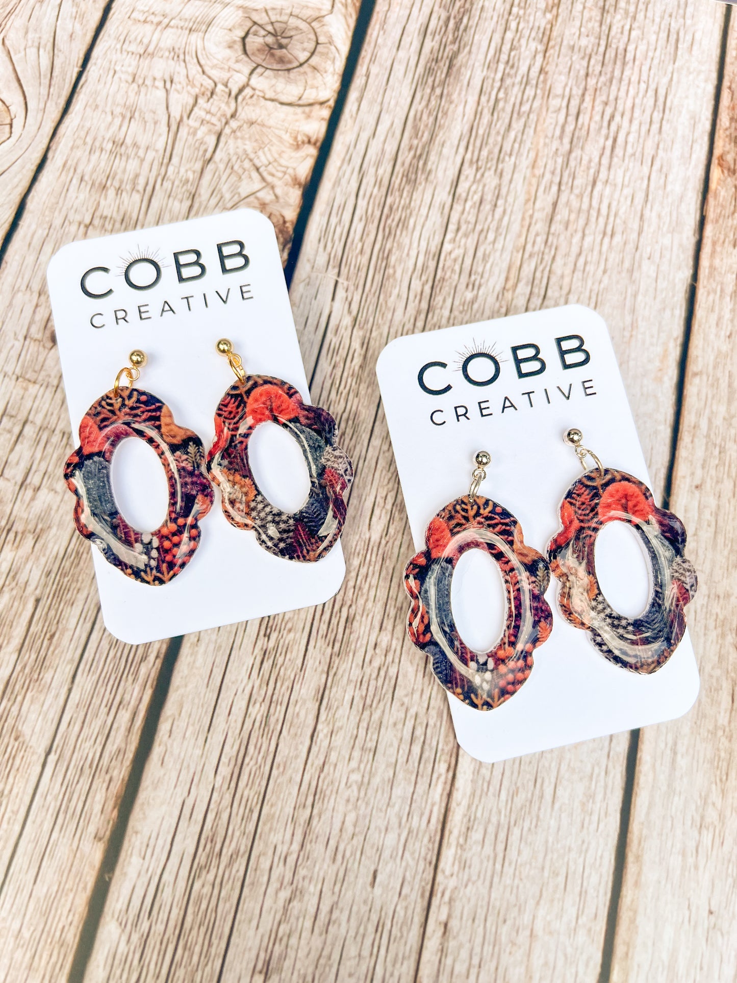 Fall Forest Scallop Drop Earrings