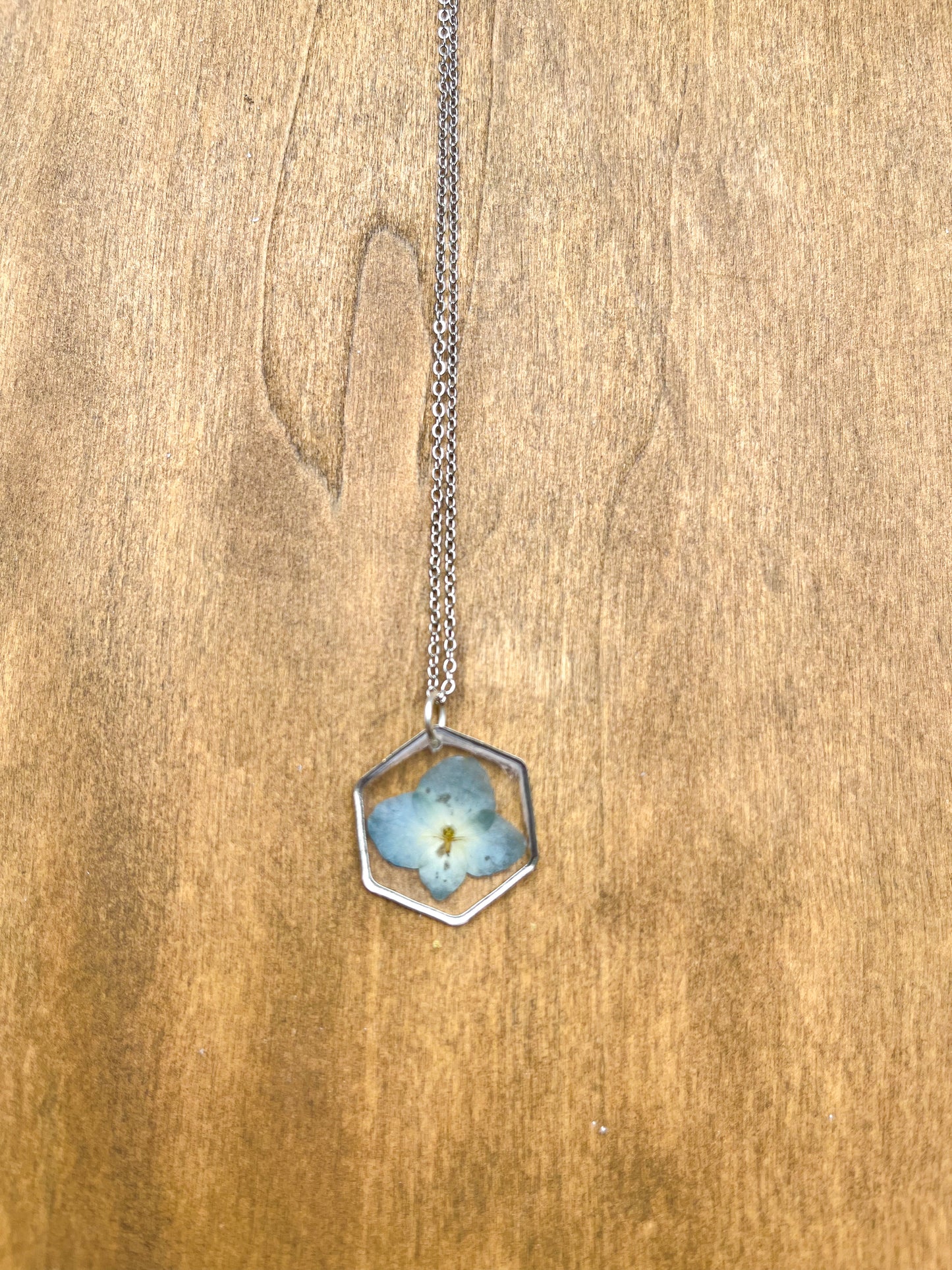Small Blue Hydrangea Necklace