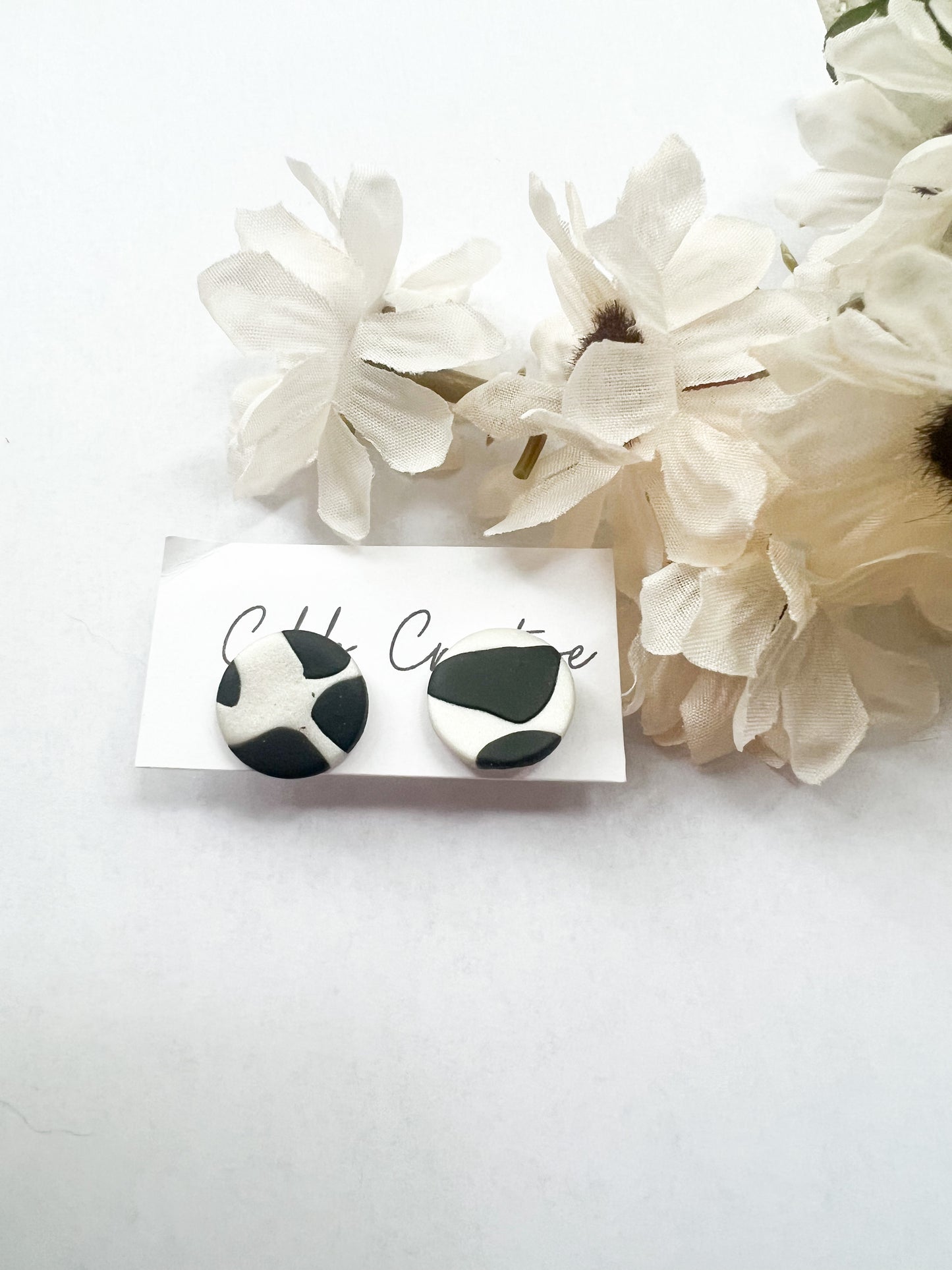 Cow Print Stud Earrings