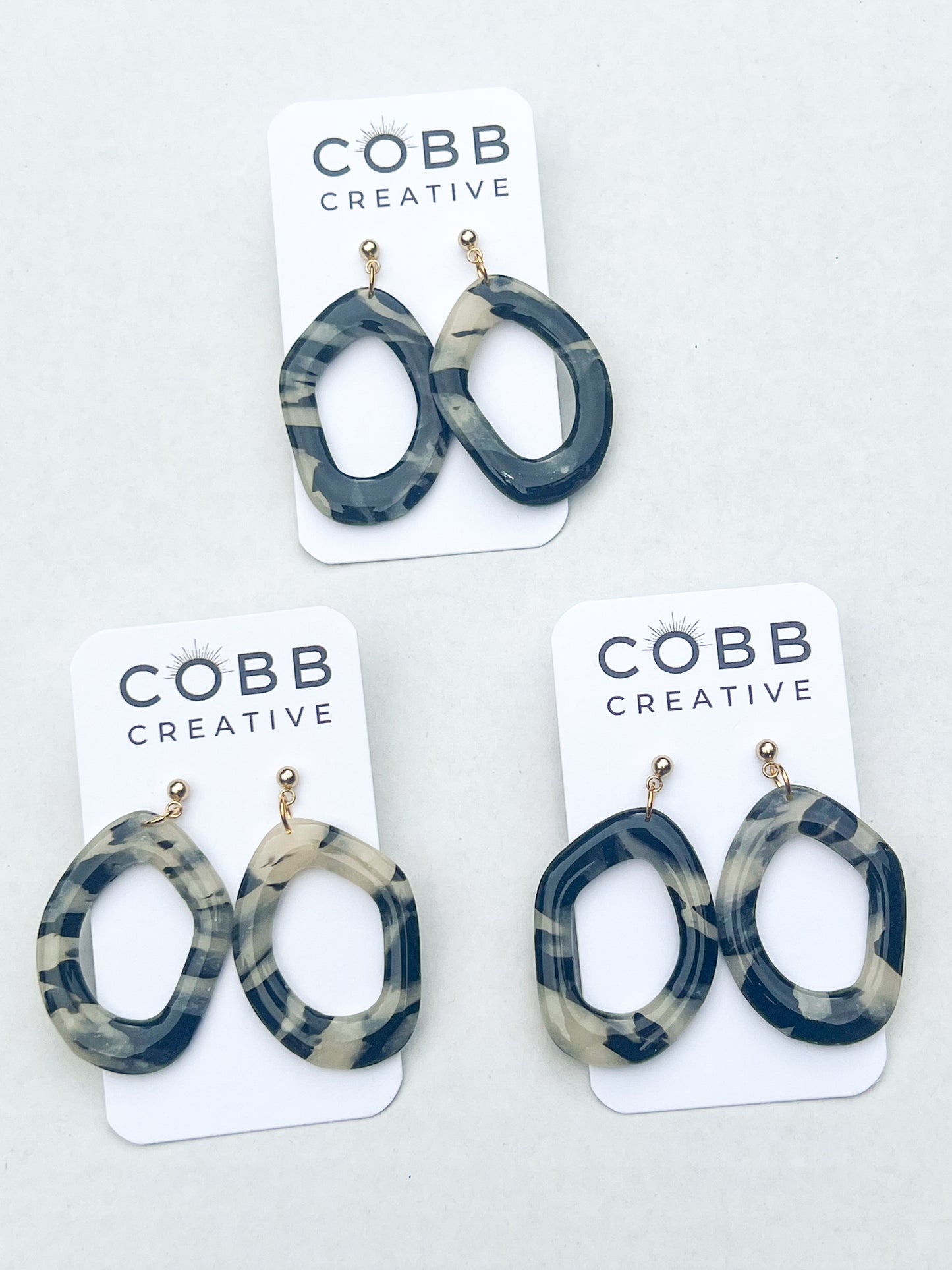 Midnight Marble Blair Earrings